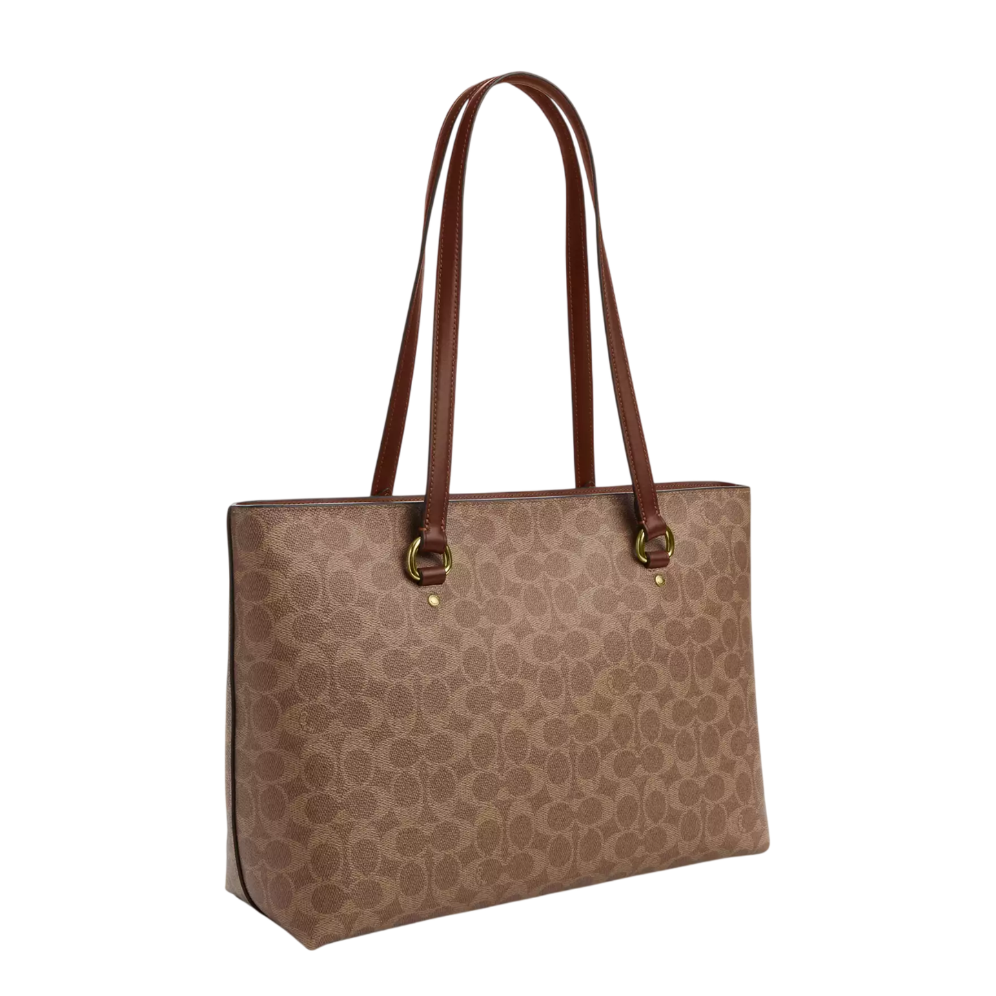 Bolsa Coach Station Tote Bag Signature Canvas Tan Brown