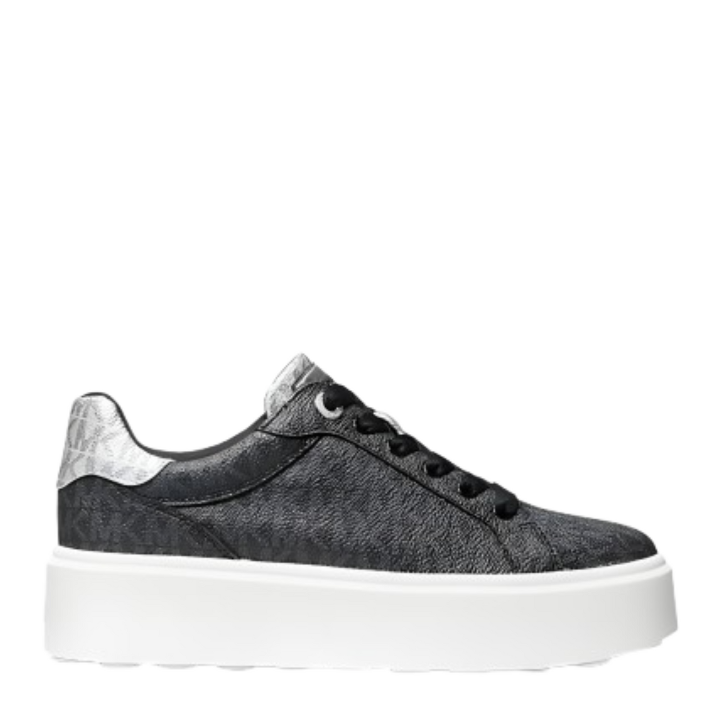 Tenis Michael Kors Romey Metallic Two-Tone Signature Logo Platform Sneaker Black