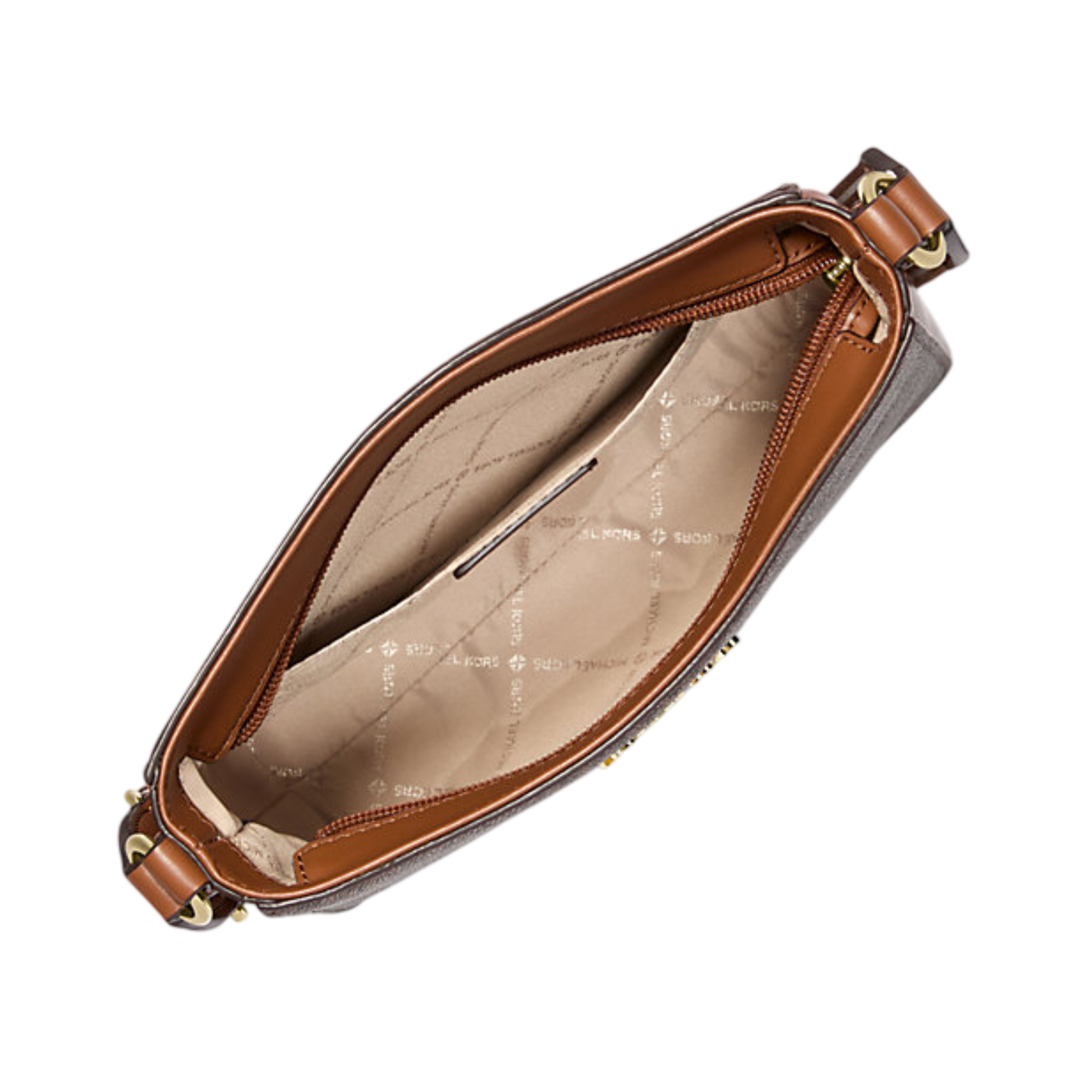 Bolsa MIchael Kors Jet Set Travel Small Signature Logo Messenger Bag Brown