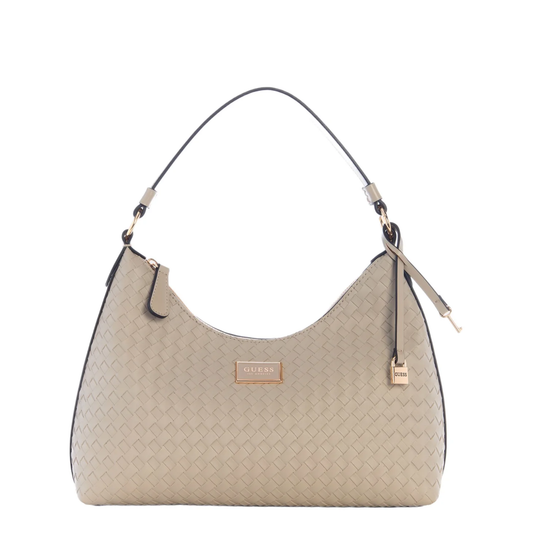 Bolsa Guess Elysia Woven Shoulder Bag Taupe