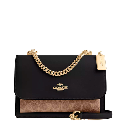 Bolsa Coach Klare Crossbody Bag In Signature Canvas Tan Black Multi