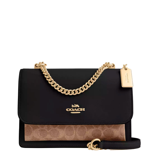 Bolsa Coach Klare Crossbody Bag In Signature Canvas Tan Black Multi