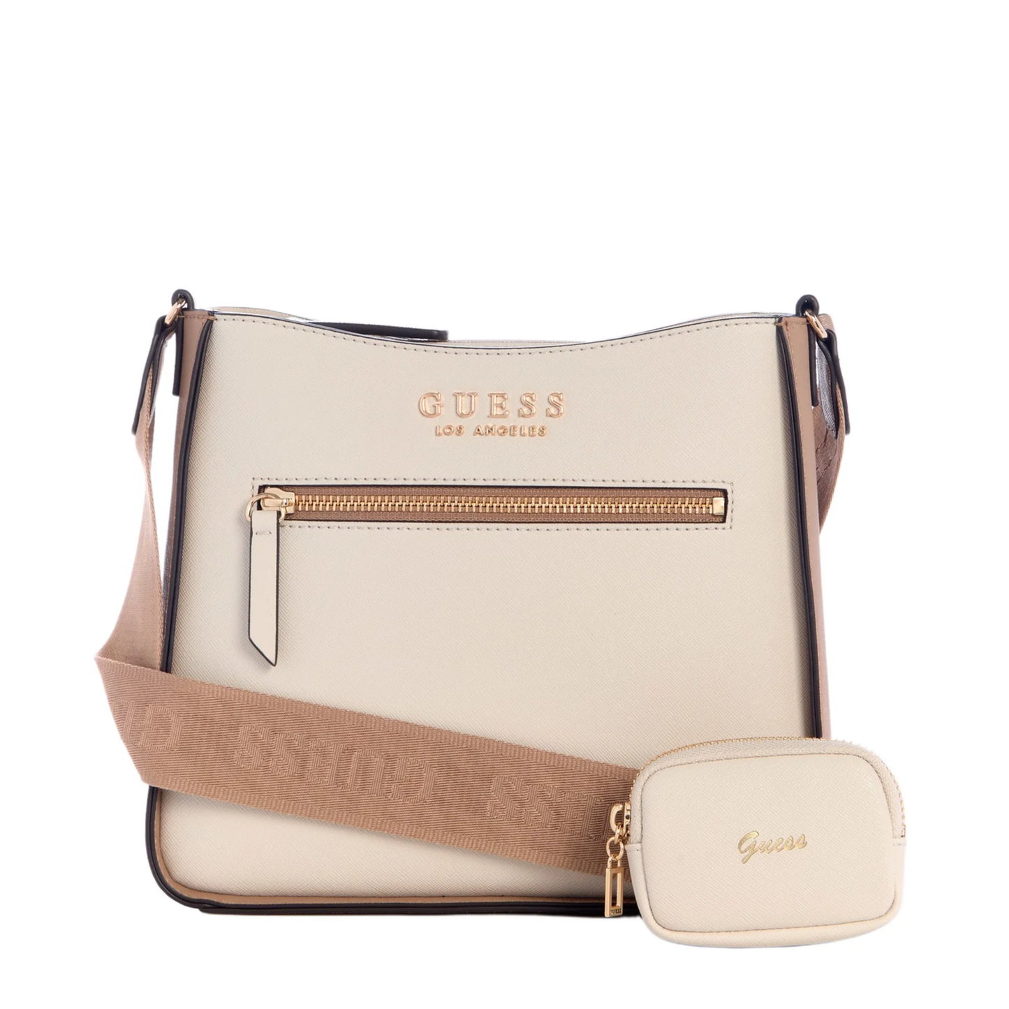 Bolsa Guess Cassidy Saffiano Crossbody White Multi