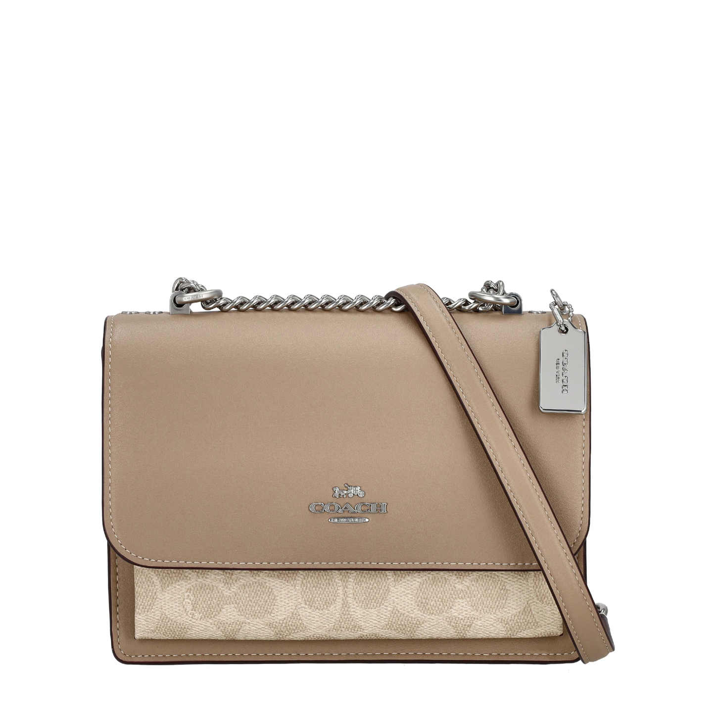 Bolsa Coach Klare Crossbody Bag Signature Canvas Sand Taupe