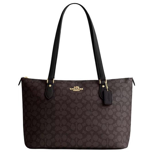 Bolsa Coach Gallery Tote In Signature Canvas Brown