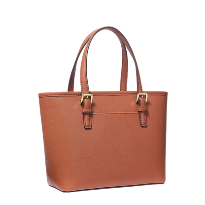 Bolsa Michael Kors Jet Set Travel Extra-Small Saffiano Leather Top-Zip Tote Bag Luggage