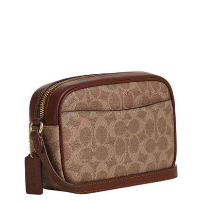 Bolsa Coach Mini Jamie Camera Bag In Signature Canvas Tan Brown
