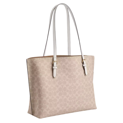Bolsa Coach Mollie Tote Bag In Signature Canvas Sand Chalk