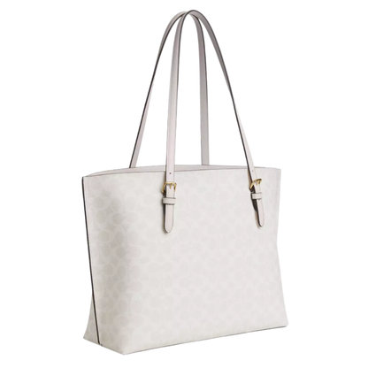 Bolsa Coach Mollie Tote Bag In Signature Canvas White Chalk