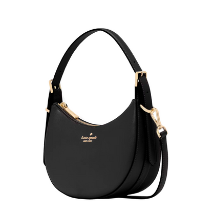 Bolsa Kate Sapde Madison Saffiano Leather Crescent Shoulder Bag Black