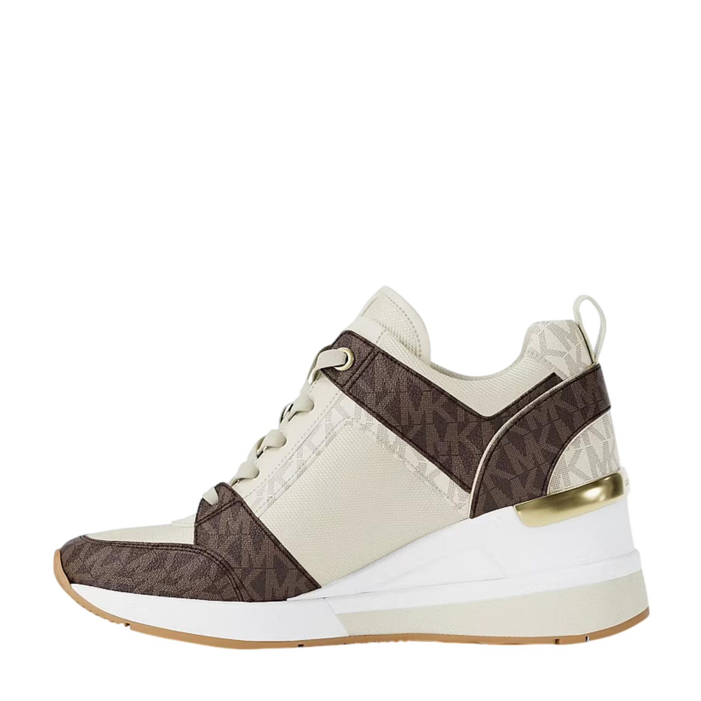 Tenis Michael Kors Georgie Signature Logo Wedge Trainer Brown Multi