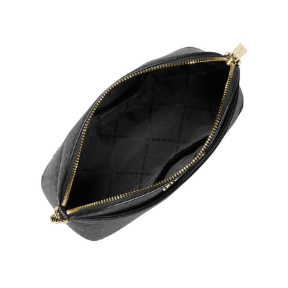 Bolsa Michael Kors Jet Set Travel Medium Logo Dome Crossbody Bag Black