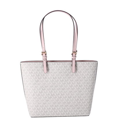 Bolsa Michael Kors Jet Set Medium Logo Pocket Tote Bag Power Blush