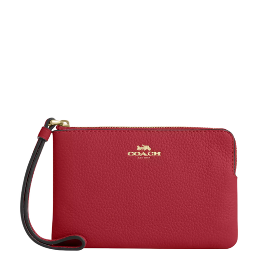 Monedero Coach Corner Zip Wristlet True Red