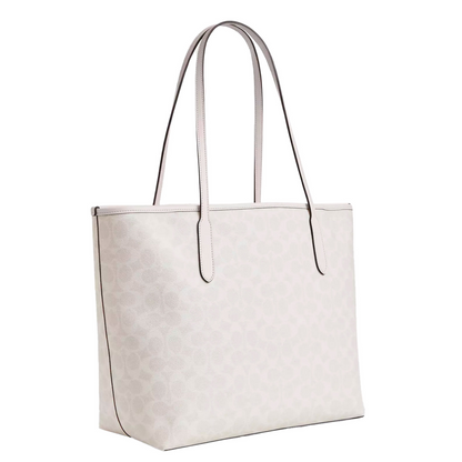 Bolsa Coach City Tote Bag In Signature Canvas White Chalk