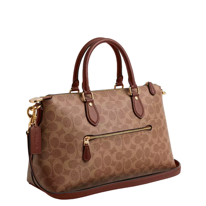 Bolsa Coach Georgia Satchel Bag In Signature Canvas Tan Brown