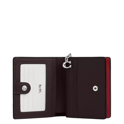 Cartera Coach Snap Wallet Dark Cardinal