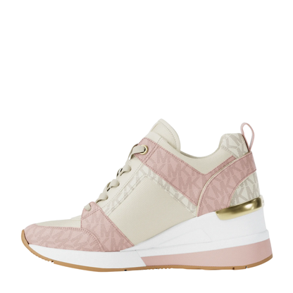 Tenis Michael Kors Georgie Signature Logo Wedge Trainer Pwd Blush Mlt