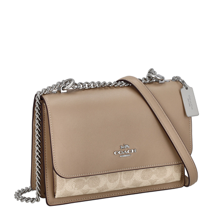 Bolsa Coach Klare Crossbody Bag Signature Canvas Sand Taupe