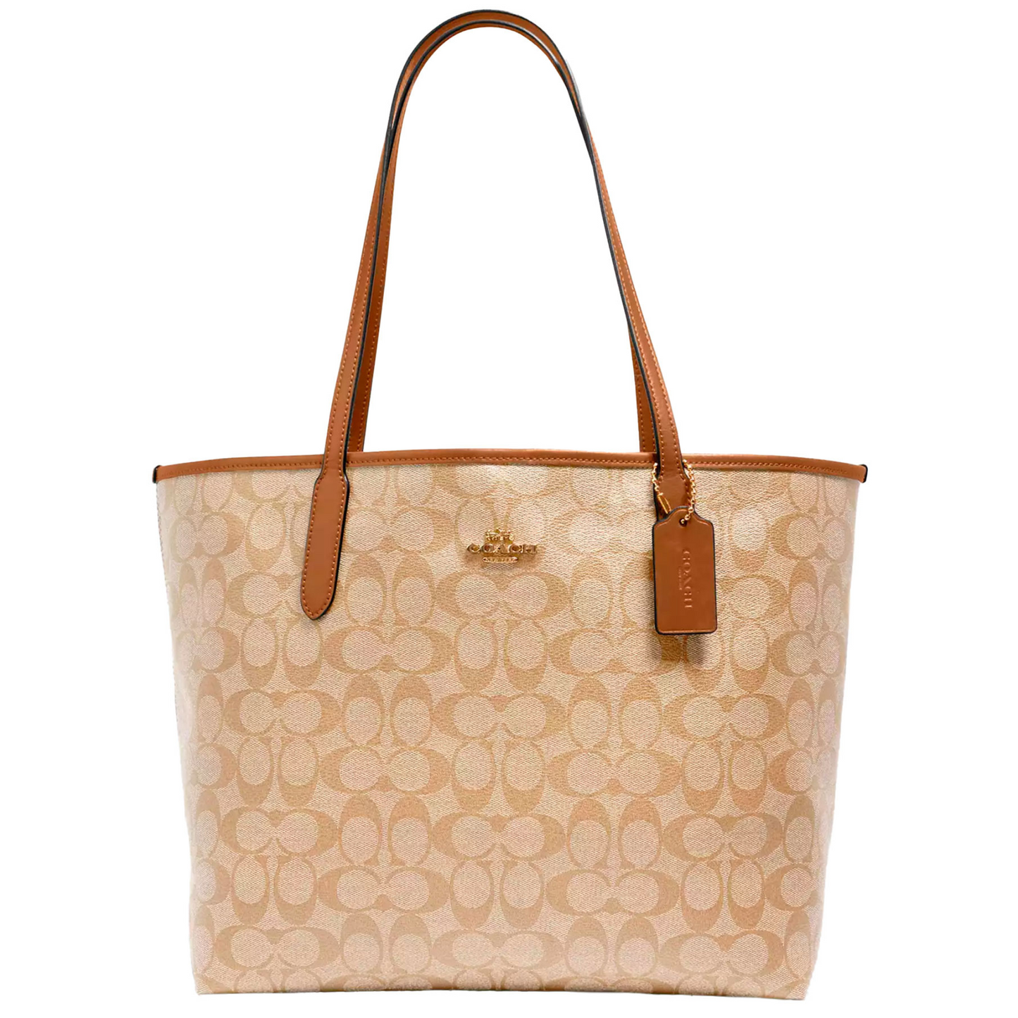 Bolsa Coach City Tote In Signature Canvas Light Khaki