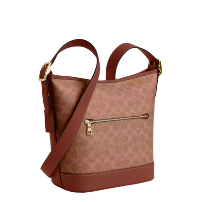 Bolsa Coach Jude Duffle Bag In Signature Canvas Tan Brown