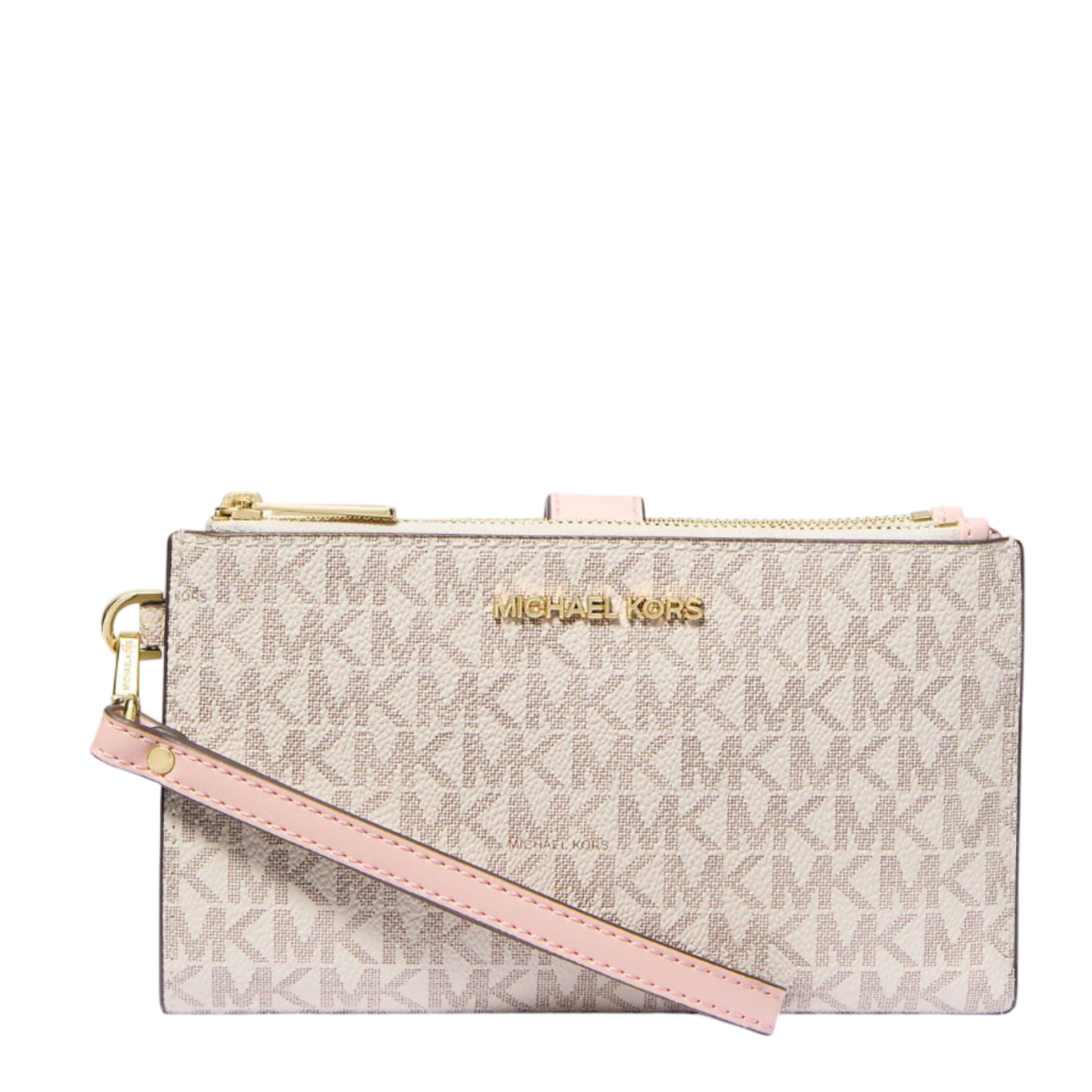 Cartera Michael Kors Jet Set Travel Double Zip Wristlet Logo – Furore