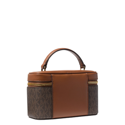 Bolsa Michael Kors Vivi Small Signature Logo Vanity Crossbody Bag Brown