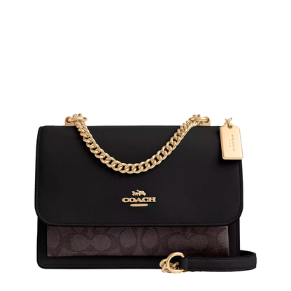 Bolsa Coach Klare Crossbody Bag Signature Canvas Walnut Black