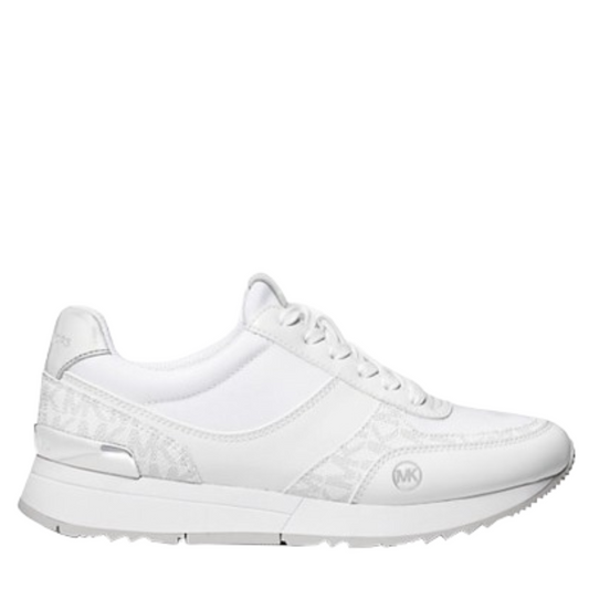 Tenis Michael Kors Andi Canvas and Signature Logo Trainer Bright White