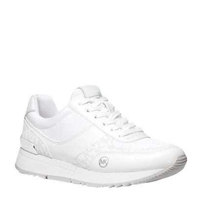 Tenis Michael Kors Andi Canvas and Signature Logo Trainer Bright White