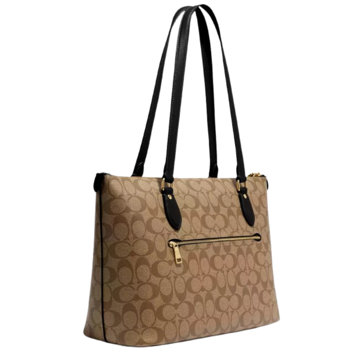 Bolsa Coach Gallery Tote In Signature Canvas Brown Black