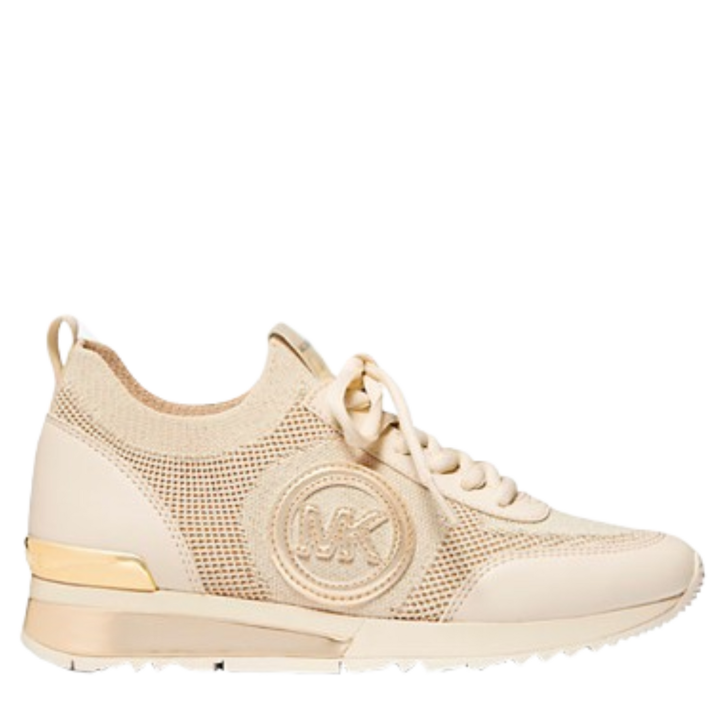 Tenis Michael Kors Jenkins Metallic Stretch Knit Trainer Pale Gold