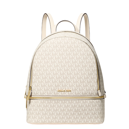 Mochila Michael Kors Rhea Medium Signature Logo Backpack Light Cream Multi