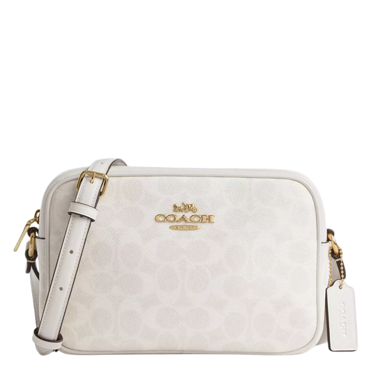 Bolsa Coach Jamie Camera Bag Signature Canvas White Chalk