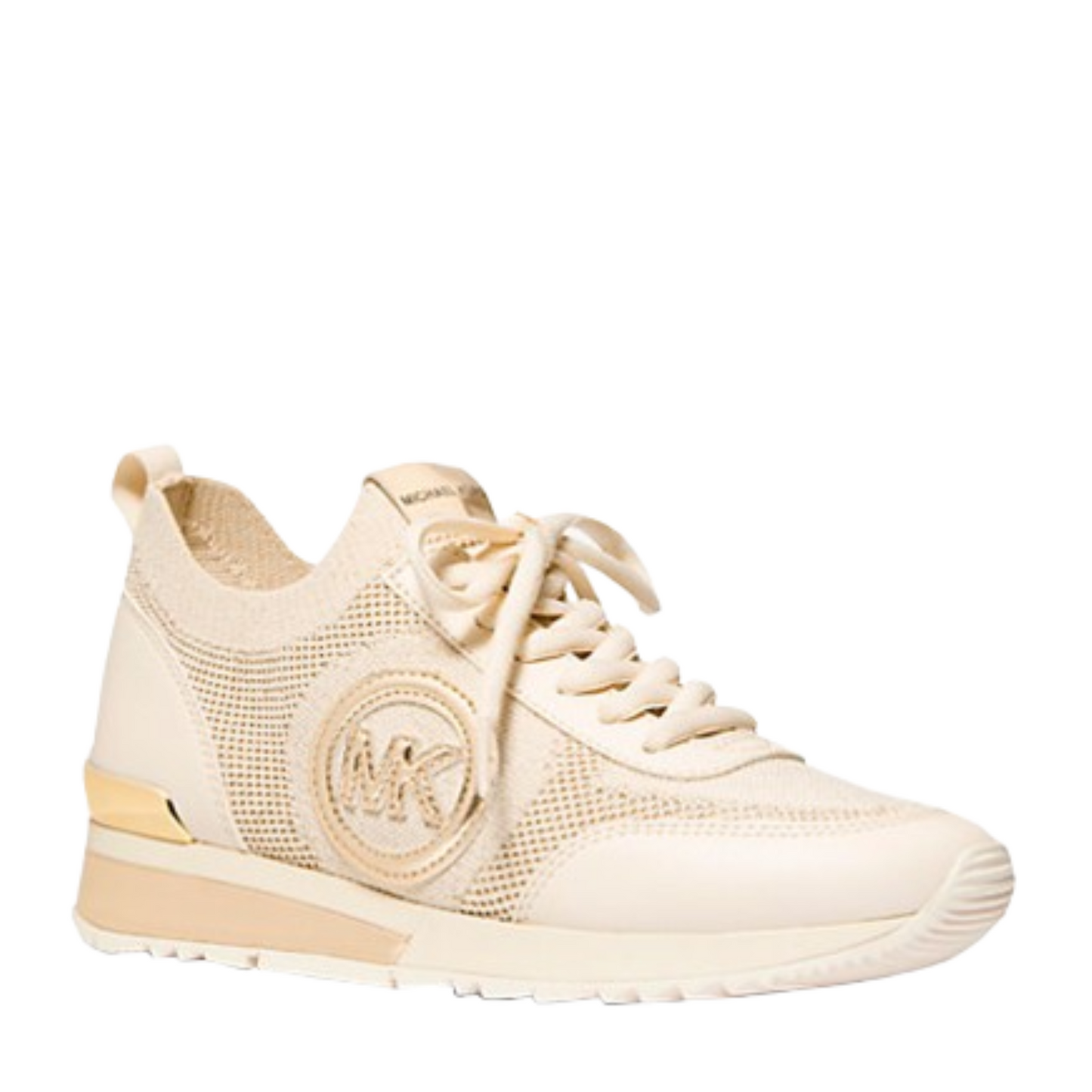 Tenis Michael Kors Jenkins Metallic Stretch Knit Trainer Pale Gold