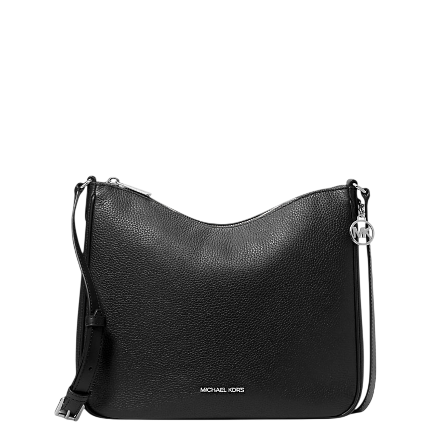 Bolsa Michael Kors Nayla Medium Pebbled Leather Messenger Bag Black