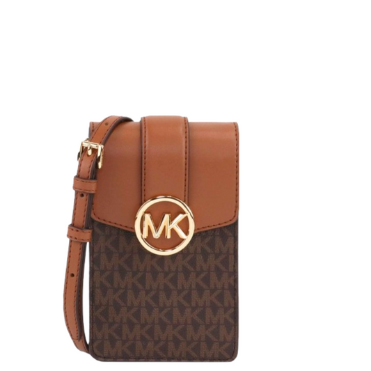 Bolsa Michael Kors Carmen Small Logo Smartphone Crossbody Bag Brown