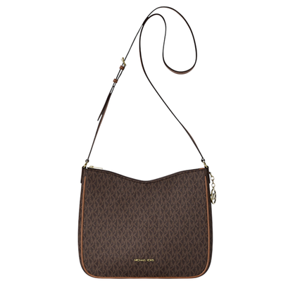 Bolsa Michael Kors Nayla Medium Signature Logo Messenger Bag Brown