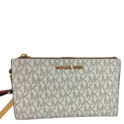 Cartera Michael Kors Jet Set Travel Logo Smartphone Double Zip Wristlet