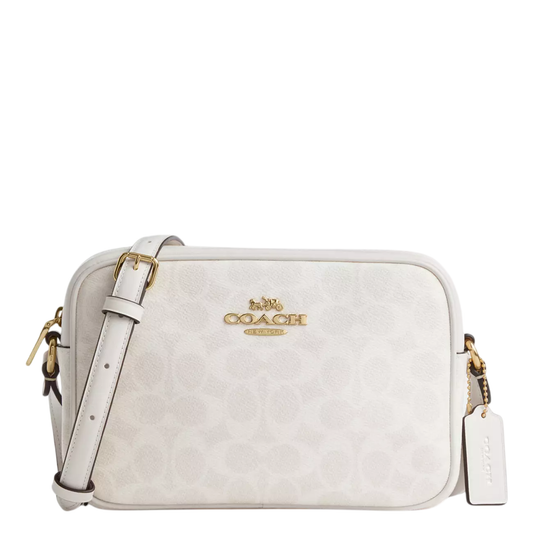 Bolsa Coach Jamie Camera Bag Signature Canvas White Chalk