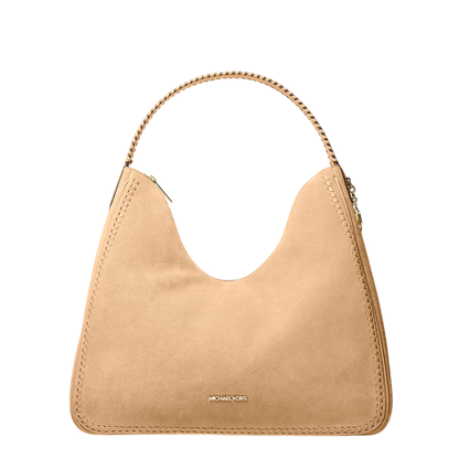 Bolsa Michael Kors Nayla Medium Suede Hobo Shoulder Bag Camel