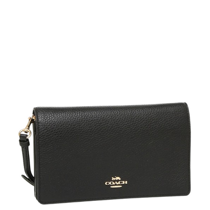 Bolsa Coach Anna Foldover Clutch Crossbody Black