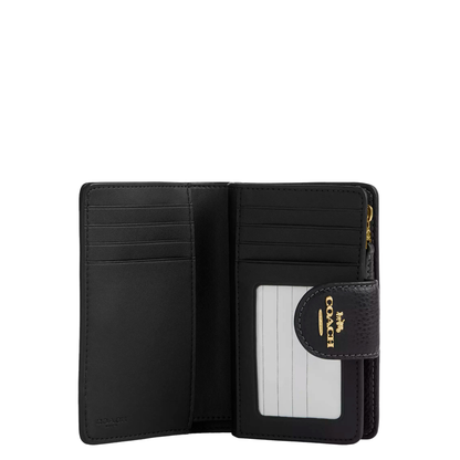 Cartera Coach Medium Corner Zip Wallet With Leopard Print