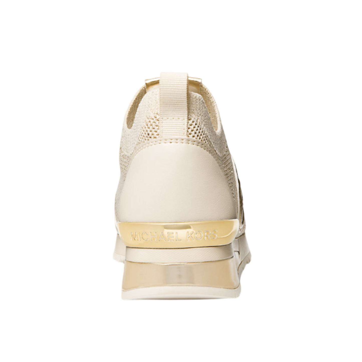 Tenis Michael Kors Jenkins Metallic Stretch Knit Trainer Pale Gold