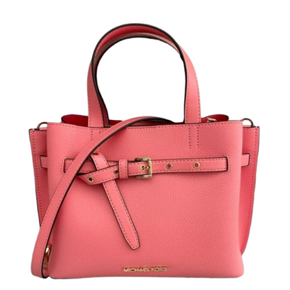 Bolsa Michael Kors Emilia Small Pebbled Leather Satchel Grapefruit