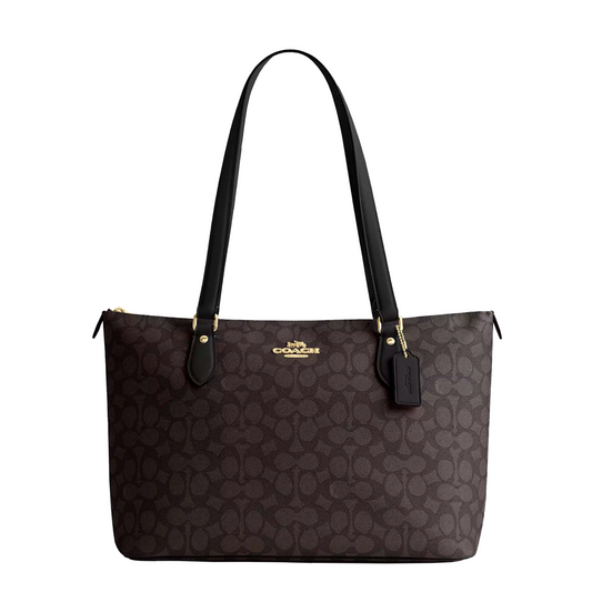 Bolsa Coach Gallery Tote In Signature Canvas Brown