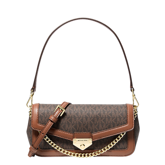 Bolsa Michael Kors Soho Small Signature Logo Convertible Crossbody Bag Brown