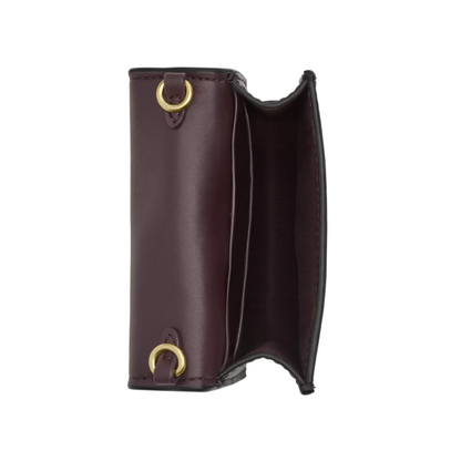 Cartera Coach Mini Wallet On A Chain In Signature Canvas Walnut Black