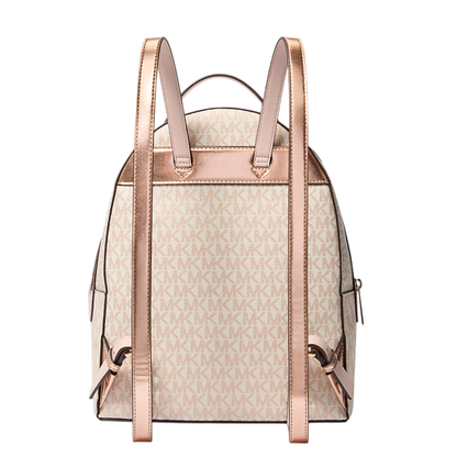 Mochila Michael Kors Sheila Medium Two-Tone Signature Logo Backpack Rose Gold