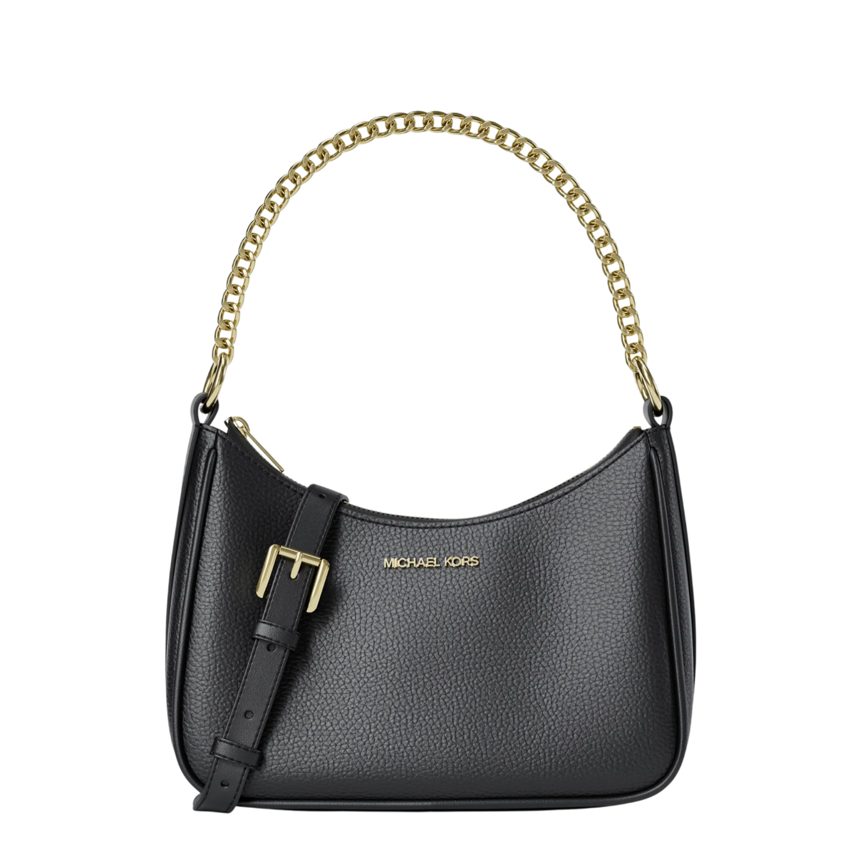 Bolsa Michael Kors Jet Set Large Peebled Leather Convertible Crossbody Bag Black